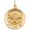 Holy Spirit Medal 18mm - 14kt Yellow Gold