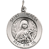 St. Theresa Medal & Chain - Sterling Silver