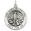 Lady of Fatima Medal 18.5mm & Chain - Sterling Silver