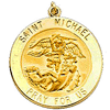 14kt Yellow Gold Round St. Michael Medal