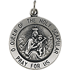 Sterling Silver Round Scapular Medal & Chain