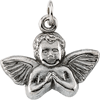 14kt White Gold 11x12mm Angel Baby Pendant