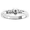 14kt White Gold Heart with Cross Purity Ring