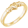 14kt Yellow Gold Heart with Cross Purity Ring