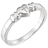 Sterling Silver Heart with Cross Chastity Ring
