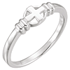 Sterling Silver Purity Ring with Cross