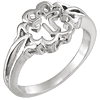 14k White Gold Chastity Cross Ring