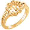 14k Yellow Gold Chastity Cross Ring