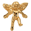 14k Yellow Gold Angel Lapel Pin 11x10mm