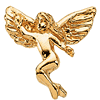 14k Yellow Gold Dancing Angel Lapel Pin 12x13mm