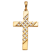 14kt Yellow Gold 1/3 ct tw Diamond Cross Pendant 1in