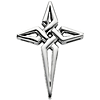 Sterling Silver 1 1/8in Pointed Cross Pendant