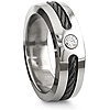 Edward Mirell Titanium Diamond 7mm Ring with Single Black Cable