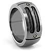 Edward Mirell Titanium Black Spinel 9.5mm Ring with Black Cables