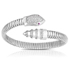 Sterling Silver Serpente Tubogas Python Bypass Bangle