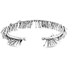 Sterling Silver Fringe Cuff Bangle Bracelet