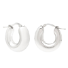 Sterling Silver Domed Hoop Earrings 3/4in