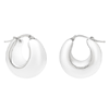 Sterling Silver Chunky Domed Hoop Earrings 3/4in