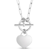 Sterling Silver Heart Charm and Toggle Necklace