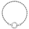 Sterling Silver Fancy Push Lock Rope Chain Bracelet 7in