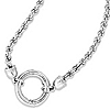 Sterling Silver Fancy Push Lock Rope Chain Necklace 18in