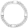 Sterling Silver Men's Miami Cuban Link Station Bracelet