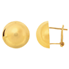 14k Yellow Gold Italian Round Half Ball Earrings 15mm