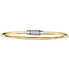 14k Yellow Gold Polished .14 ct Diamond Barrel Bangle Bracelet