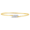 14k Yellow Gold .08 ct tw Diamond Bypass Bar Bangle Bracelet