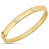 14k Yellow Gold Trilogy .30 ct Diamond Clover Bracelet
