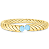 Phillip Gavriel 14k Yellow Gold Artisan Sculpted Turquoise Bangle Bracelet