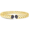 Phillip Gavriel 14k Yellow Gold Artisan Cable Black Onyx Bangle Bracelet
