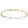 14k Yellow Gold Freshwater Pearl Alternating Bead Bracelet 7in