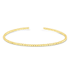 14k Yellow Gold Slender Bead Cuff Bangle Bracelet