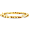 14k Yellow Gold Greek Key Bangle Bracelet With Box Clasp 7in