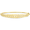 14k Yellow Gold Graduated Curb Chain Link Bangle Bracelet