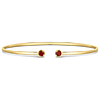 14k Yellow Gold .33 ct tw Garnet Open Cuff Bangle Bracelet