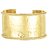 14k Yellow Gold Phillip Gavriel Lucia Wide Hammered Cuff Bangle 