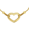 14k Yellow Gold Heart Friendship Bracelet with Draw String Clasp