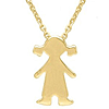 14k Yellow Gold Silhouette Girl Necklace