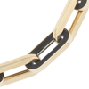 14k Yellow Gold Onyx Paper Clip Link Bracelet