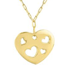 14k Yellow Gold Cut-out Heart Pendant Necklace