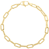 14k Yellow Gold Slender Diamante Paper Clip Link Bracelet