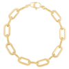 14k Yellow Gold Diamante Paper Clip Link Bracelet 7in