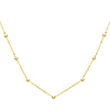 14k Yellow Gold Saturn Bead Station Chain Necklace 18in