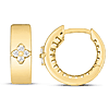 14k Yellow Gold Trilogy .30 ct Diamond Clover Hoop Earrings