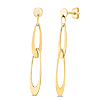 14k Yellow Gold Italian Tapered Oval Link Drop Earrings