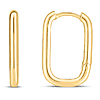 14k Yellow Gold Paper Clip Huggie Hoop Earrings