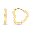 14k Yellow Gold Heart Huggie Hoop Earrings