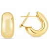 14k Yellow Gold Omega C Hoop Earrings 5/8in